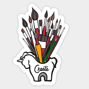 Create Unicorn with Art Tools Sticker